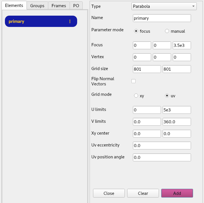 System with one paraboloid reflector